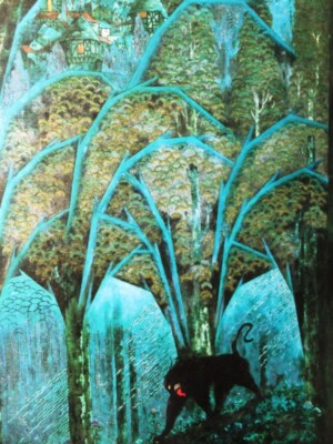 Wild Creature in the Forest by Sidney Sime 1905 Symbolist Fantasy Illustration