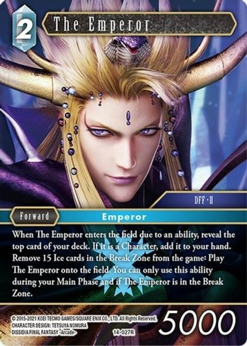 FINAL FANTASY TCG 1 X THE EMPEROR 14-027R - RARE N0T FOIL - ICE | eBay
