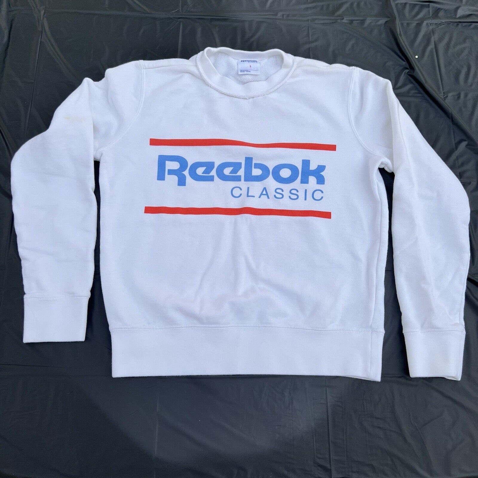 Reebok Sweatshirt Classic Big Crew Neck Spellout Retro Ladies Sz | eBay