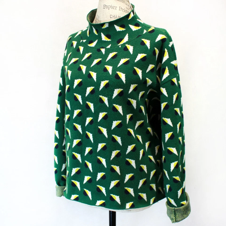 Anthropologie Maeve Carys boxy oversized sweater top green sweater top Medium - Image 3 of 4