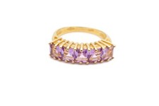 14k Yellow Gold Amethyst Ring Size 6.75