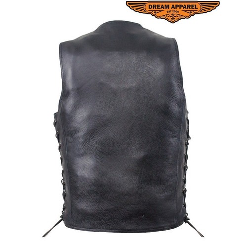 Men's Concealed Carry Naked Leather Vest With Snaps & Gun Pockets -free shipping - Picture 9 of 11