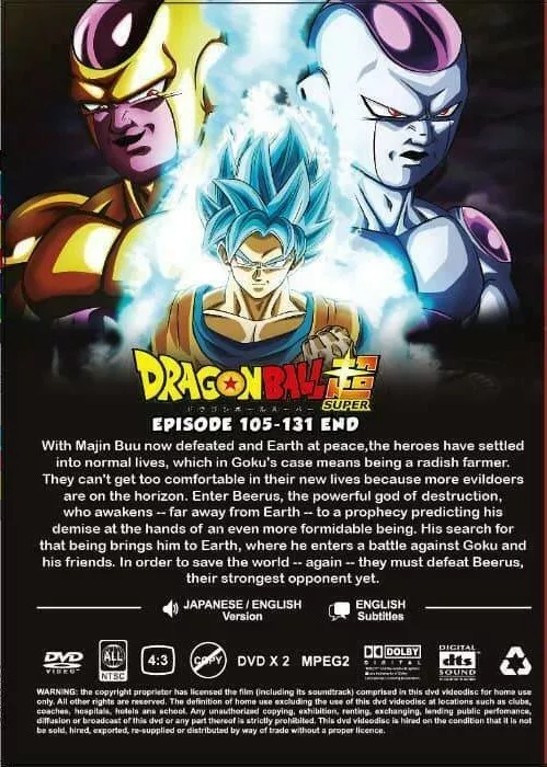 Dragonball Super Complete Series English Dubbed DVD 131 Episodes + 3 Movies