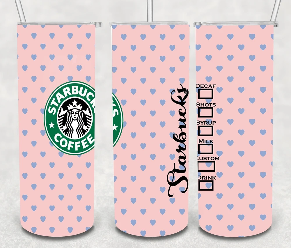 Tumbler Coffee multiple 20 oz Skinny custom drinkware & straw Personalize opt