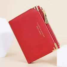 Small Leather Bifold Wallet Womens Lady Credit Card Holder Purse Clutch Handbag