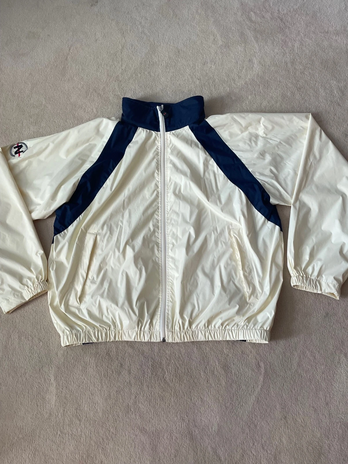 Vintage 90s NAUTICA COMPETITION Zip Jacket Beige Mens Size XL