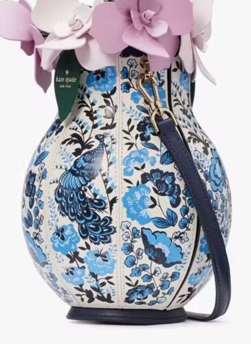 NWT Kate Spade Perfect Plume Vase Crossbody Blue Multi - Picture 3 of 9