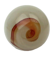 Vintage Vehicle Gear Shifter Knob Gray Orange Red Glass Marble Round Swirl