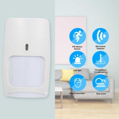 1PC Wired Dual-tech IR Motion Microwave Detector Wall Mounted PIR Motion Sensor