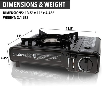Hornillo De Camping A Gas De 1 Quemador Con Plancha De Barbacoa, Portátil, Para Cartuchos MSF-1a De 227g - Incluye Estuche