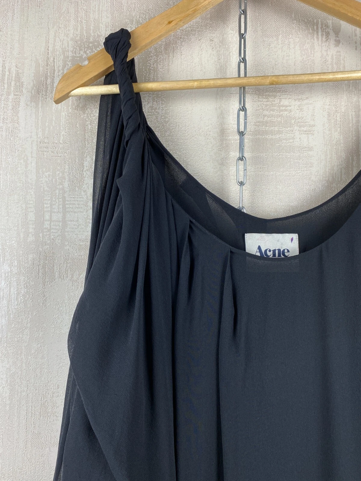ACNE STUDIOS Mini abito senza acne S S 2010 cinturino nero seta taglia 36