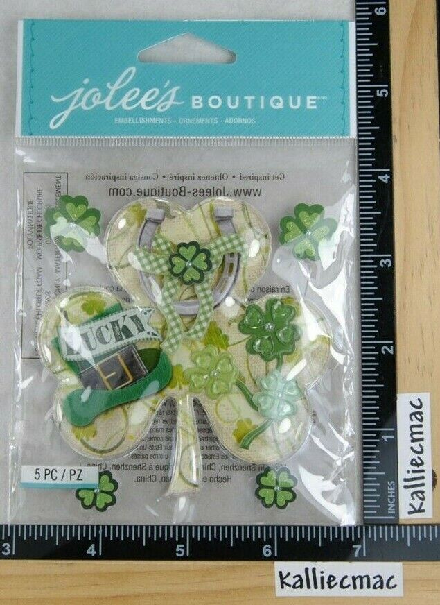 Jolee's SHAMROCK COLLAGE Boutique Stickers 3D ST PATRICK'S DAY