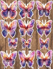 Pastel Butterfly Die Cut Vinyl Stickers Set Scrapbooking Laptop Waterbottle