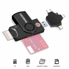Universal USB SD Micro SD Smart Card Reader OTG for iPhone, Android, & Computers