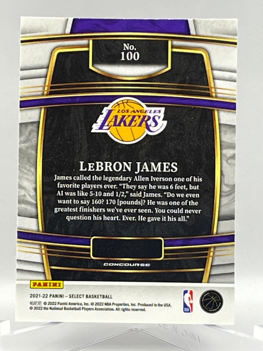 2021-22 Panini Select Basketball Card #100 LeBron James Los