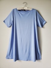 Eileen Fisher Women's Tee Dress Boat Neck Side Splits In Lavender Tunic Sz S/P