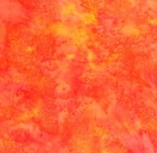Hoffman Orange Poppy Watercolor Bali Batik Cotton Quilt Fabric By the Yard