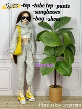 6PCS For Fashion Royalty Integrity Poppy Parker NuFace Doll Clothes Bag Shoes