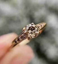 1Ct Round Cut Lab-Created Diamond Engagement Wedding Ring 14K Rose Gold Finish