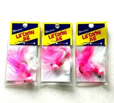 SET  OF 3 Worden's 710-PLPK Lil' Corky Jig 1/4oz Pearl Pink Yakima Bait Company