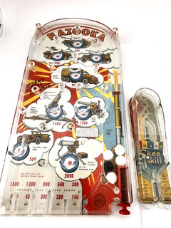 2 Vtg MARX Bazooka AND Skee Skill Bagatelle Tin Litho Pinball Games-Toys--Work