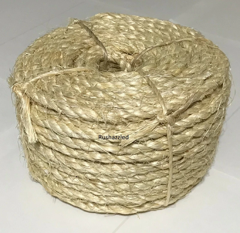 1/4 3/8 1/2 1 Dia Sisal Rope Cat Scratching Post Claw Control Toy Craft Pet Cord - Image 2 of 4