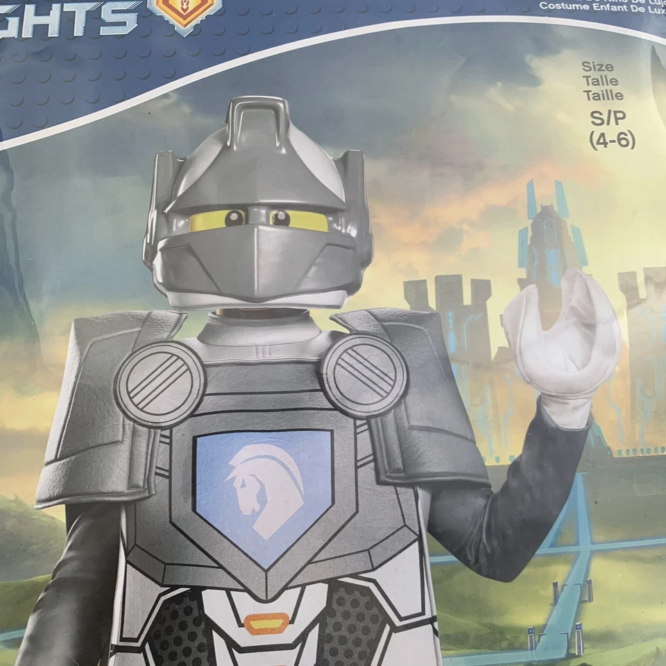 LEGO® Nexo Caballeros Lanza Guerrero Halloween Disfraz Talla 4-6 Niños Niños De Lujo Foto 2 de 4