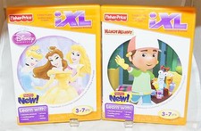 2- Fisher Price iXL Learning System CDs Disney Princess  Handy Manny w Booklets