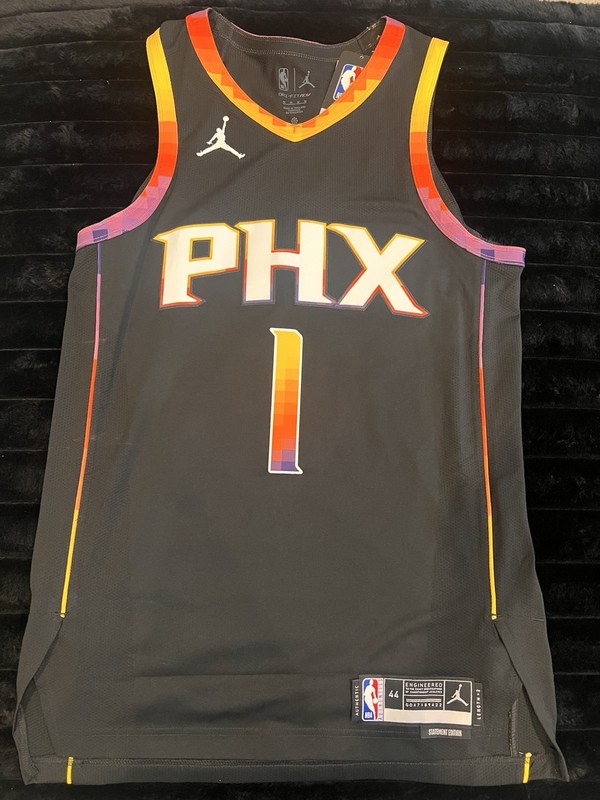 Devin Booker Phoenix Suns Jersey Men’s Size 44 Medium NBA Stitched Orange/Purple