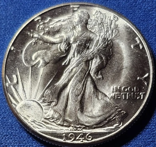 A 1946-D Walking Liberty Half Dollar Choice BU. Blazing Luster!!!