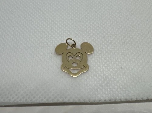 Vintage Solid 14k Yellow Gold Disney Mickey Mouse Charm Pendant!