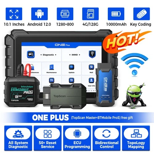 TOPDON ONE Plus OBD2 Scanner J2534 ECU Programmer Diagnostic Tool + 2 Free Gifts - product listing photo