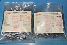 LOT OF 375+ MIAL Axial Lead Polypropylene Capacitors: 3300pF H/2.5% 160V (Italy)