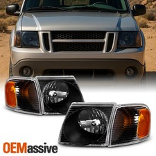 For 01-05 Ford Explorer Sport Trac Black Bezel Headlight Corner Signal Lamp