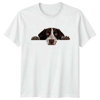 T-Shirt Peeking Deutsch Kurzhaar Zeiger Jagdhund Haustier Geburtstag Geschenk für Ihn