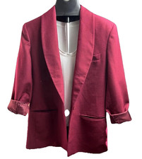Charter Club Blazer Women's sz 6 Red Wool Academia Career Sustainable Classic