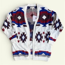 NWT Lucky Brand Aztec Cardigan Size Medium Western Desert Geometric Sweater $149