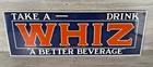 Vtg Drink WHIZ COLA Porcelain Sign Gas Station Soda Pop Rooney Sprite Pepsi Dew