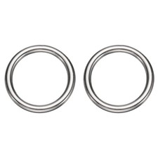 2pcs O Ring Buckles 2" Dia 0.31" Thickness Stainless Steel Round Buckles