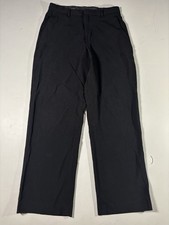 Calvin Klein Black Dress Pants Boys Size 20 Black Regular Fit Flat Front EQ 