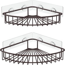 2-piece corner shower rack, stainless steel, wall-mounted bathroom shelf