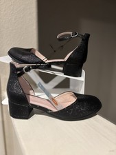 Cat Jack Youth Girls Hazel Dress Shoes Heels, Block Heel Black Size 3 NEW