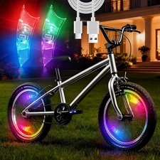 Bike Wheel Lights Rechargeable 2pack,Weatherproof Bike Spoke Light for Wheels