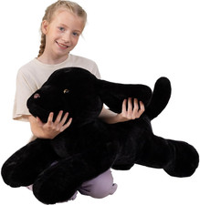 Giant Black Lab Stuffed Animal 31.5 Inch, Big Realistic Stuffed Labrador Dog Plu