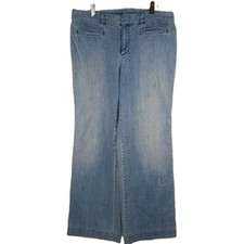 Ann Taylor Loft Trouser Denim Jean Pants Wide Leg Light Wash Women's Size 12