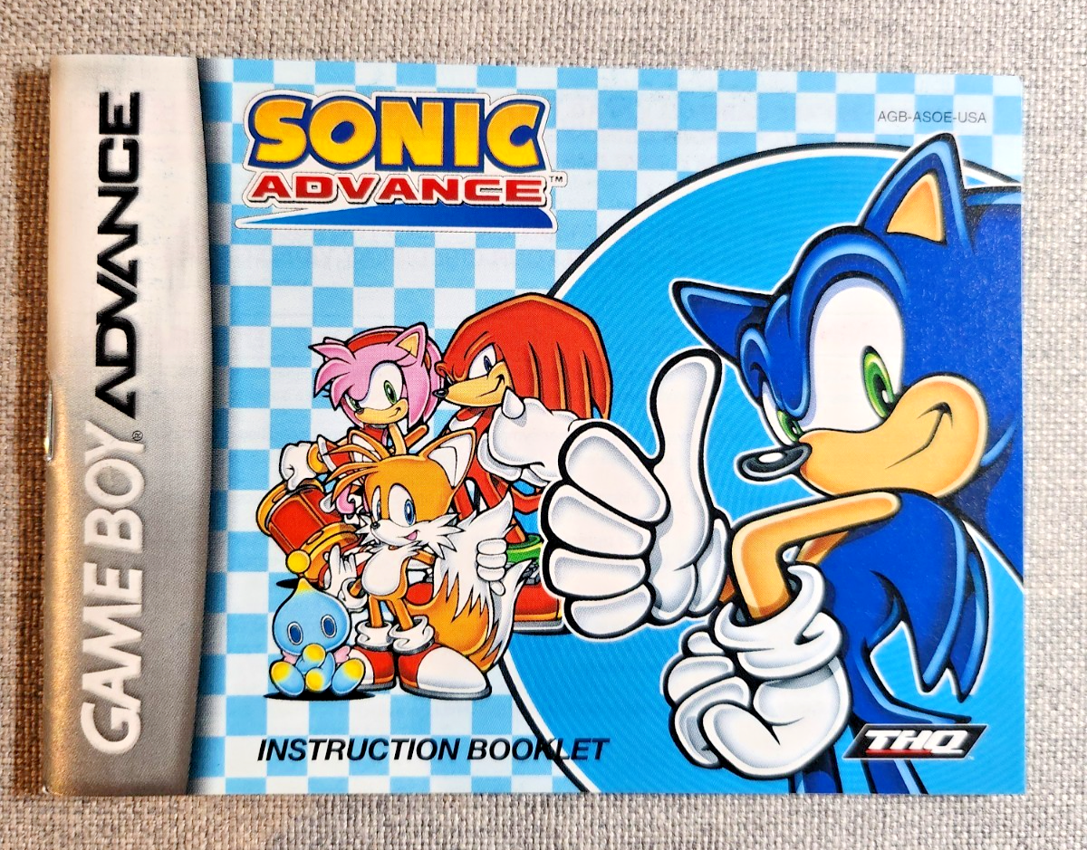 Sonic Advance Instruction Manual Only - Game Boy Advance | eBay