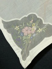 Vintage Detachable Collar White With Sheer Lace Insert Retro