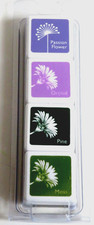 New HERO ARTS SET of 4 MINI INK PADS Dye Ink Cubes Spots PURPLES  GREENS AF358