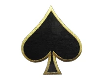 #2696 4" Black Spades Suit Playing Card Biker Poker Embroidery Applique Patch