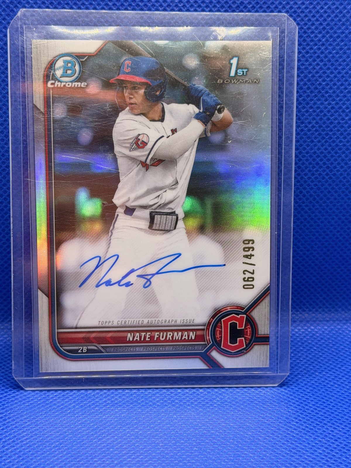 Nate Furman 2022 Bowman Draft #CDA-NF Chrome 1st Auto Refractor /499 Guardians